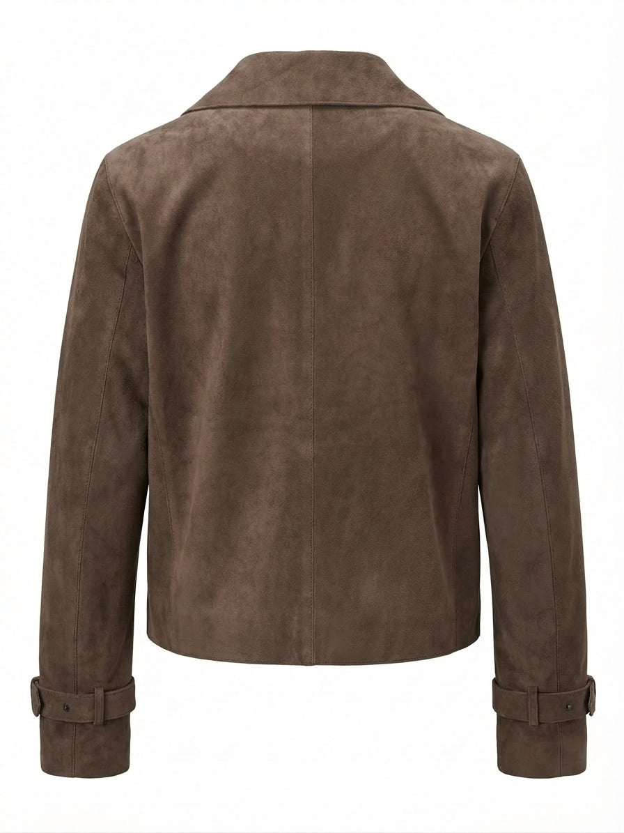 NOTYZ Kort trenchcoat i ruskind Jakker Brun