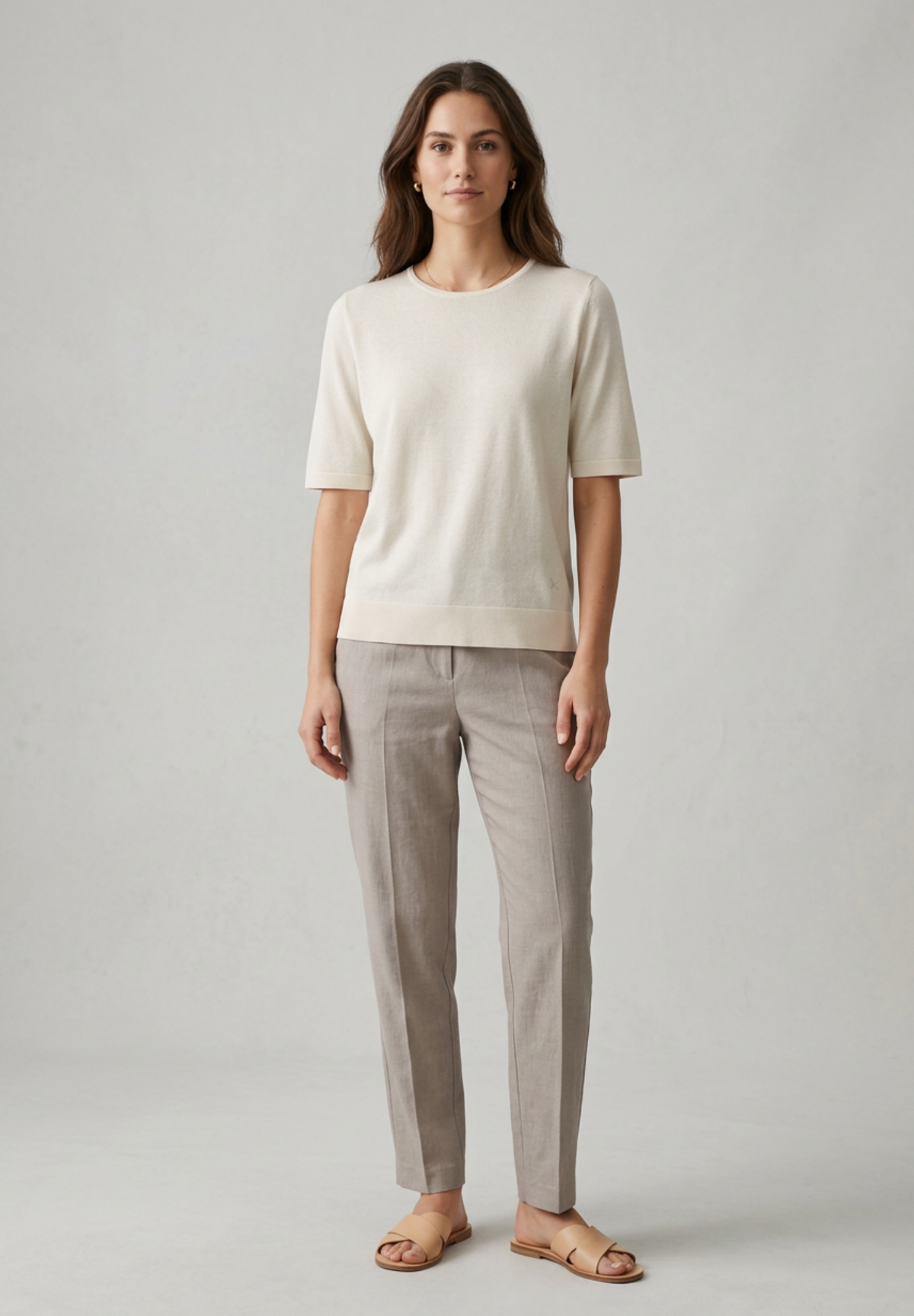 BTFCPH Kortærmet top i silke og cashmere Tops Hvid