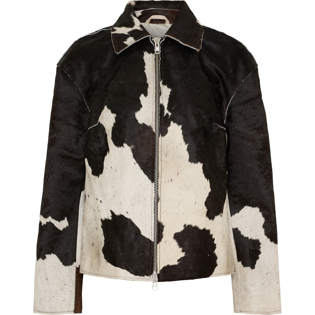 NOTYZ Læderjakke i ko-print Jakker Brun