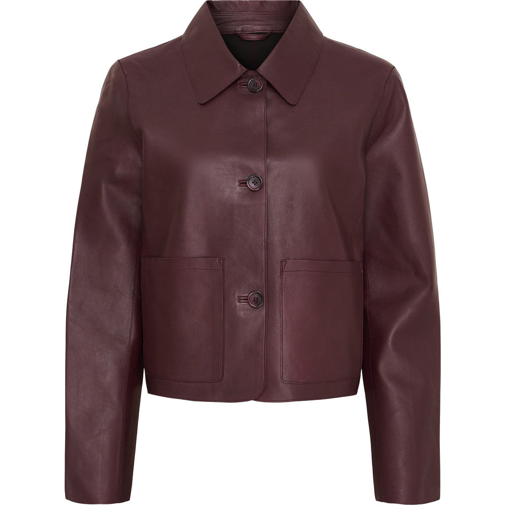 BTFCPH Læderjakke med knapper Jakker Rød