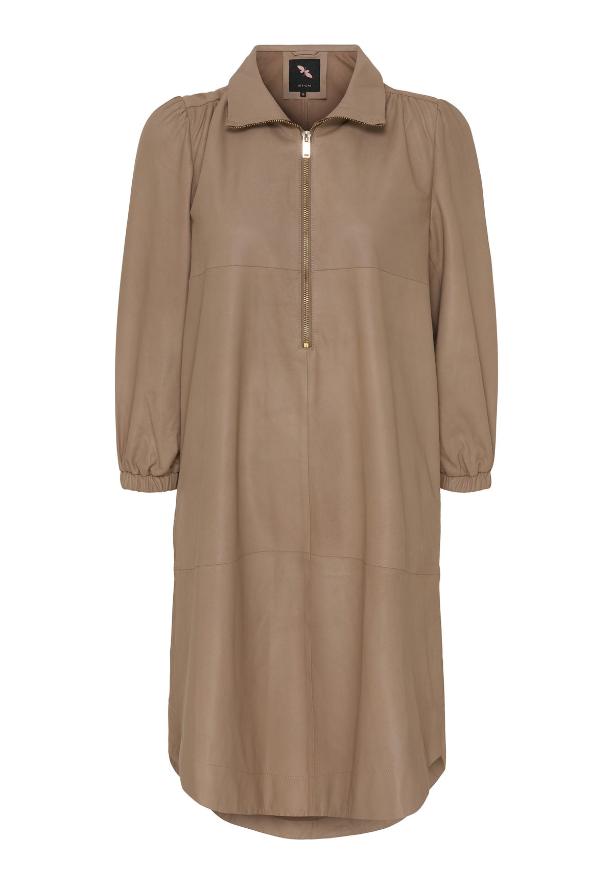 BTFCPH Læderkjole med 3/4 ærmer - KOLLEKTIONSSALG Kjoler Brun