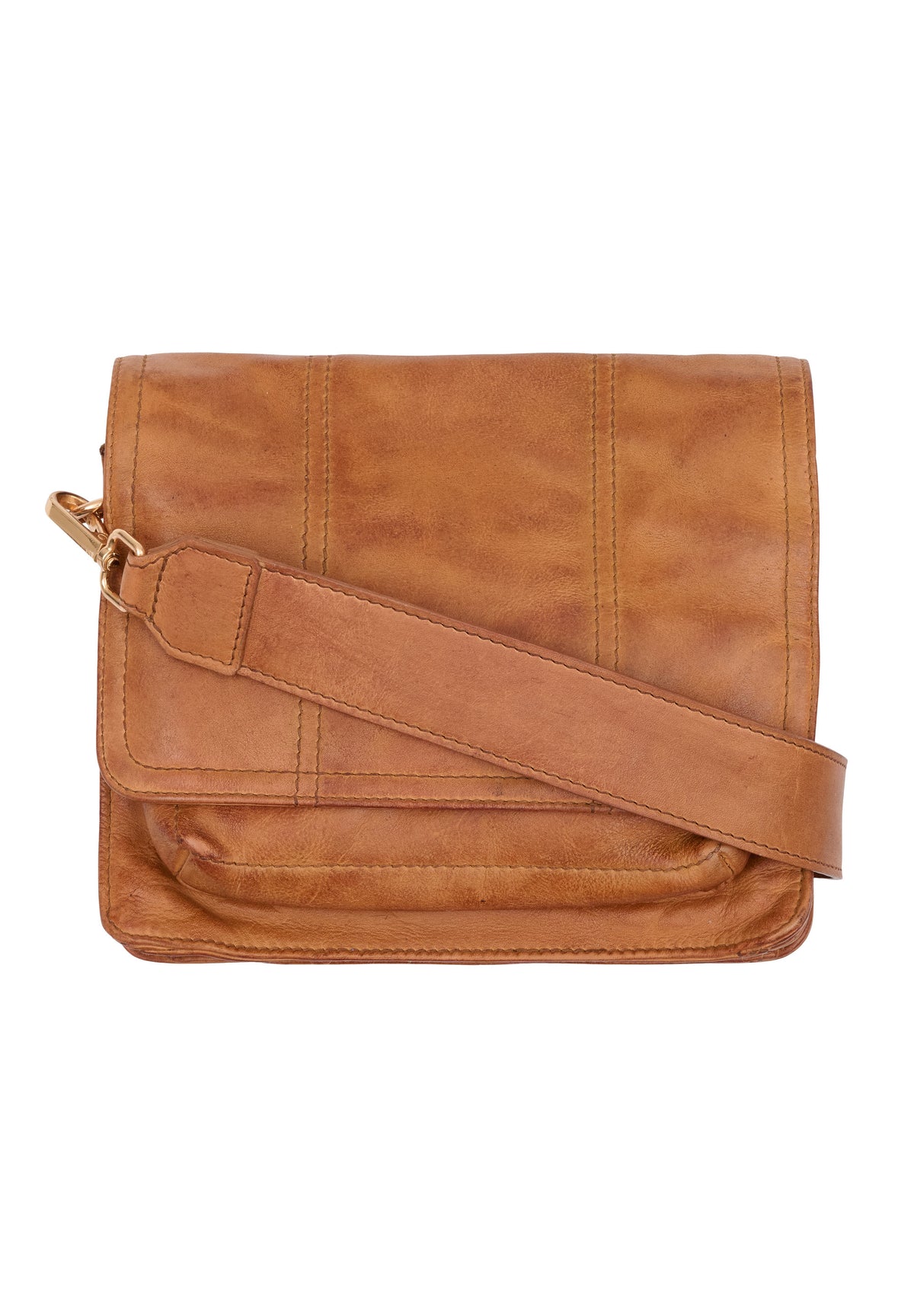 Orchid Lædertaske med aftagelig skulderrem Tasker Cognac w. Light Gold acc.