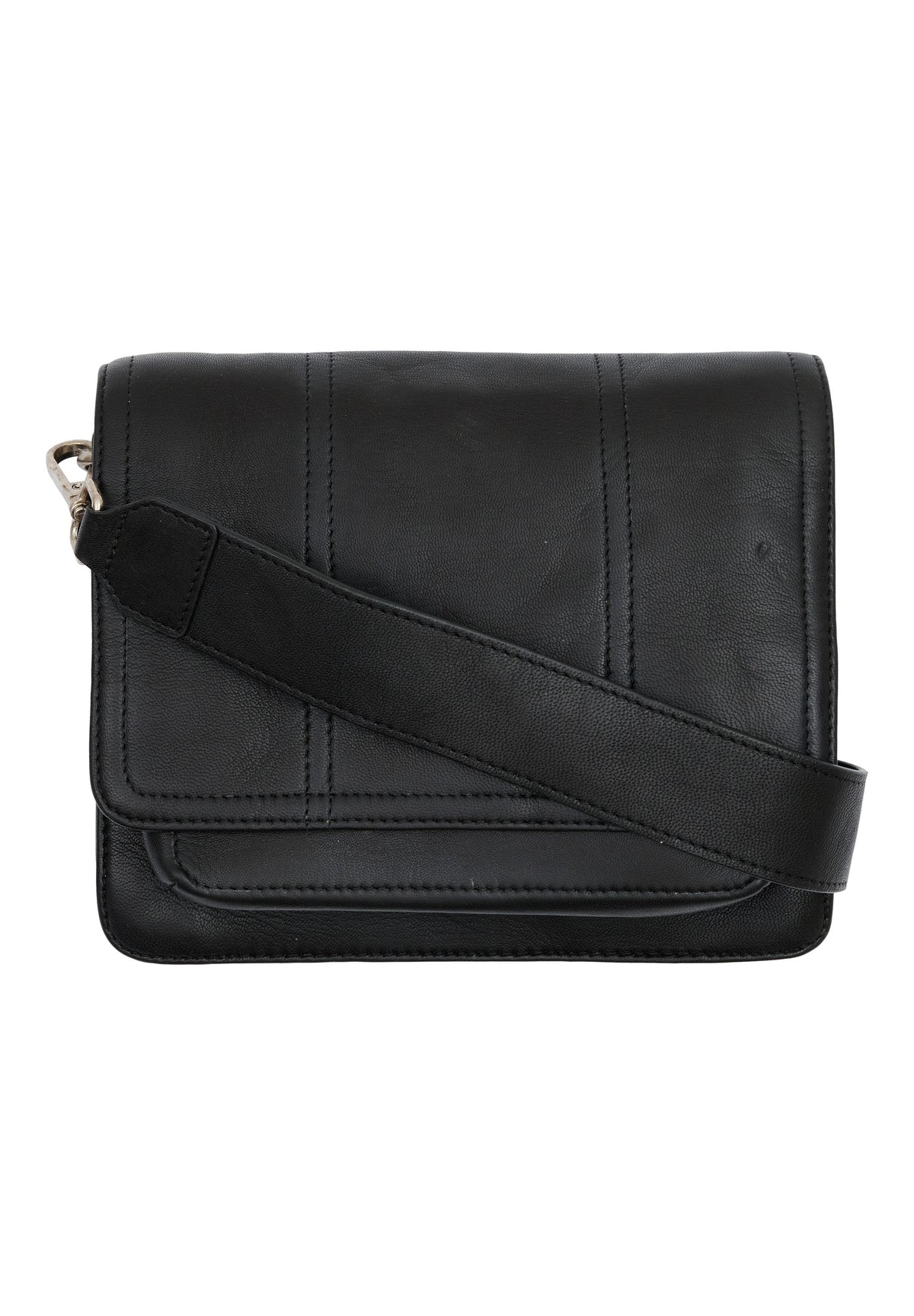 Orchid Lædertaske med aftagelig skulderrem Tasker Sort