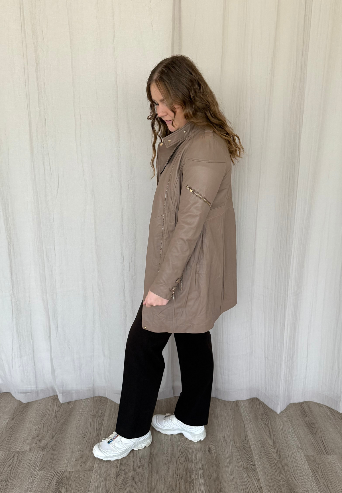 NOTYZ Lang biker læderjakke - KOLLEKTIONSSALG Jakker Brun