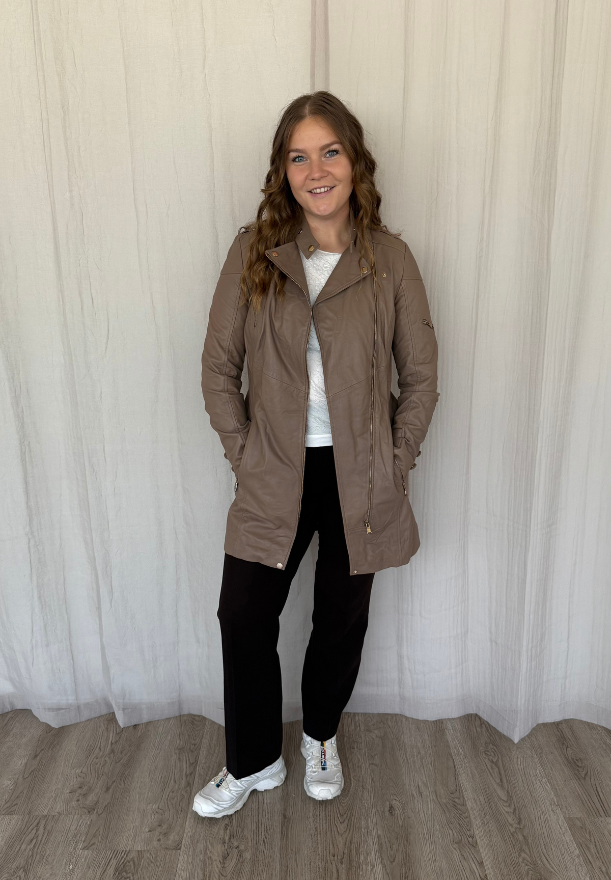 NOTYZ Lang biker læderjakke - KOLLEKTIONSSALG Jakker Brun