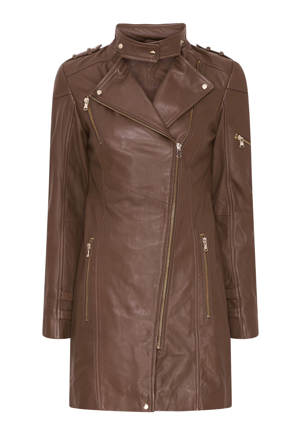 NOTYZ Lang biker læderjakke - KOLLEKTIONSSALG Jakker Grøn