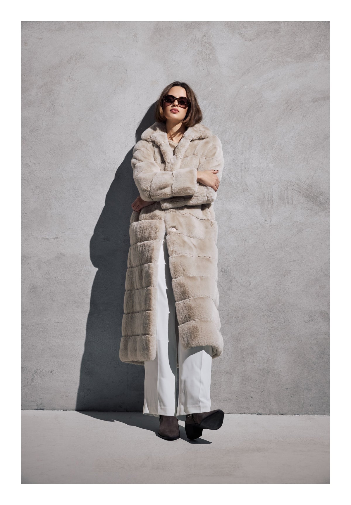 NOTYZ Lang faux fur frakke Jakker Beige