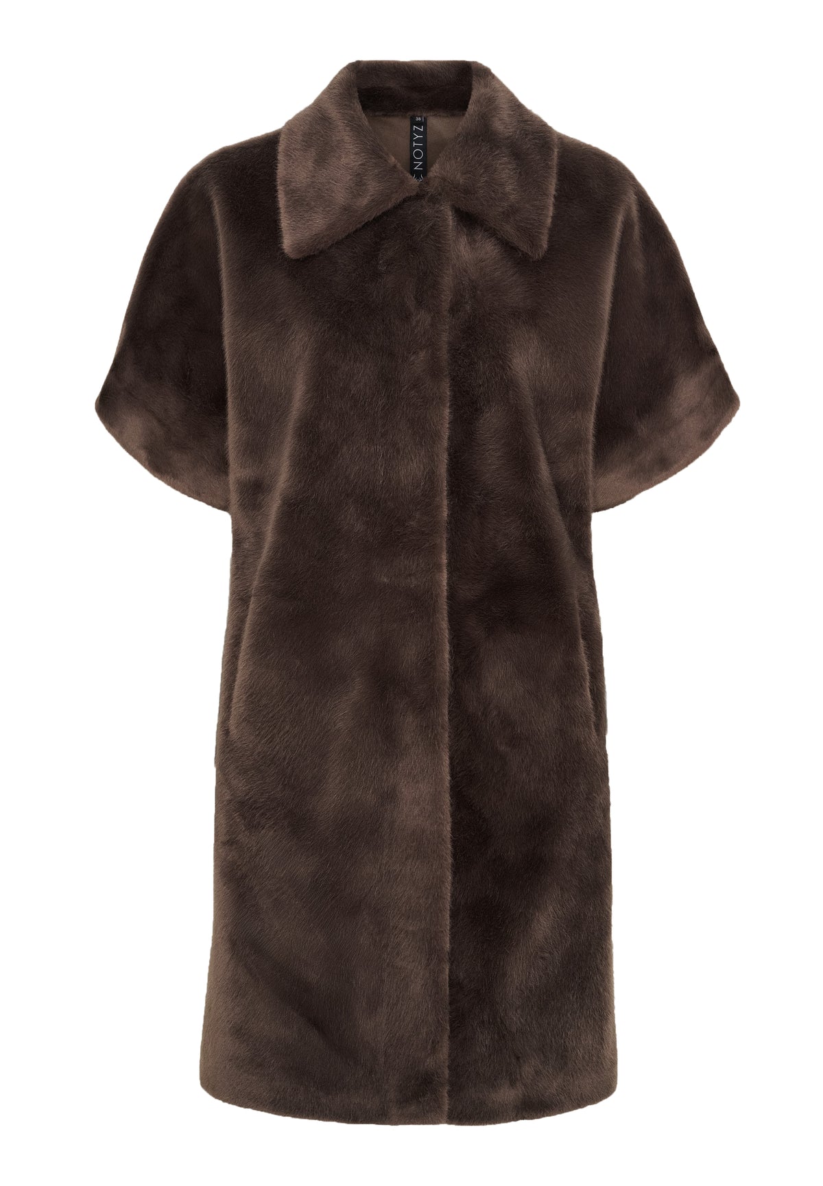 NOTYZ Lang faux fur jakke med korte ærmer Jakker Brun