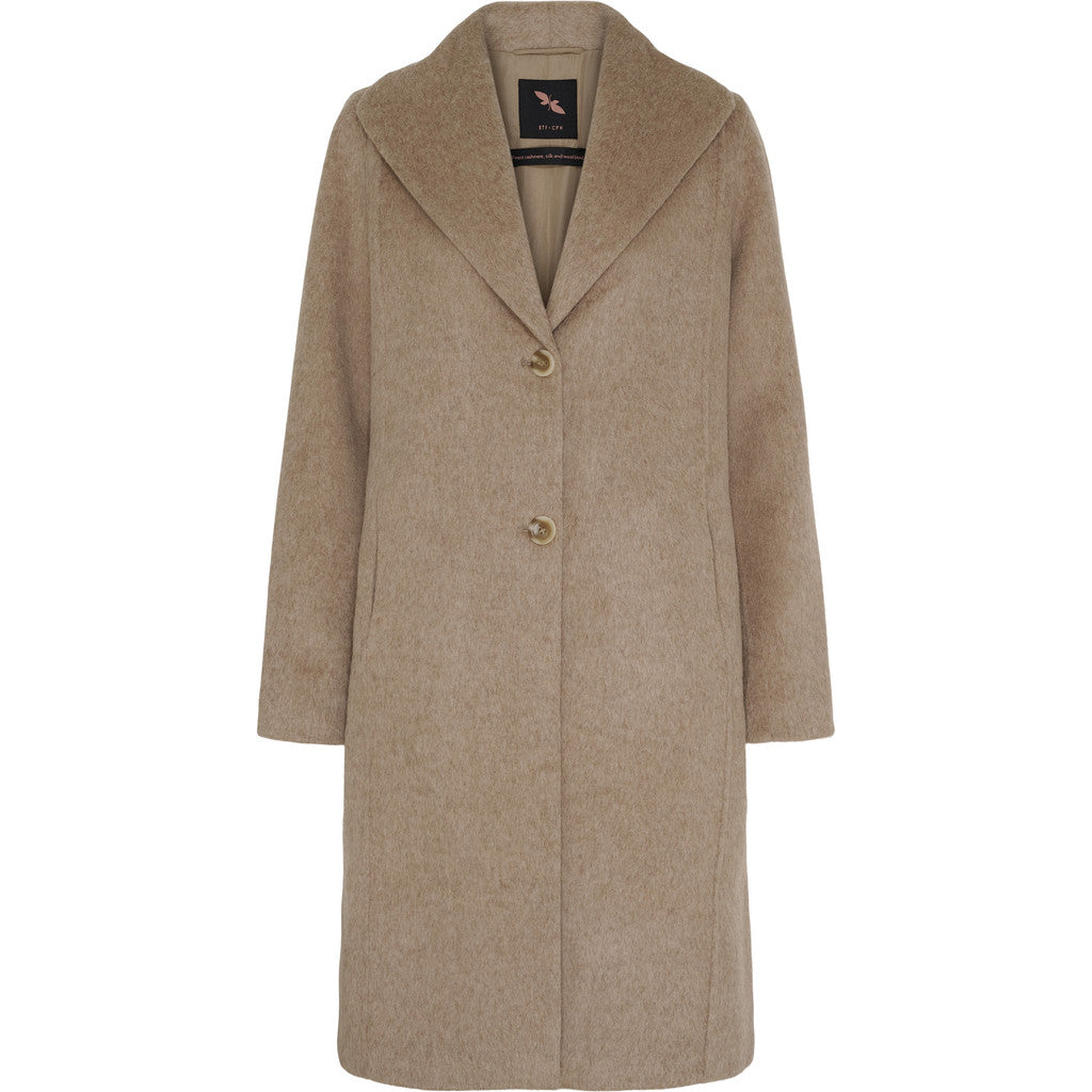 BTFCPH Lang frakke i cashmere-blanding Frakker Dark Oatmeal Melange