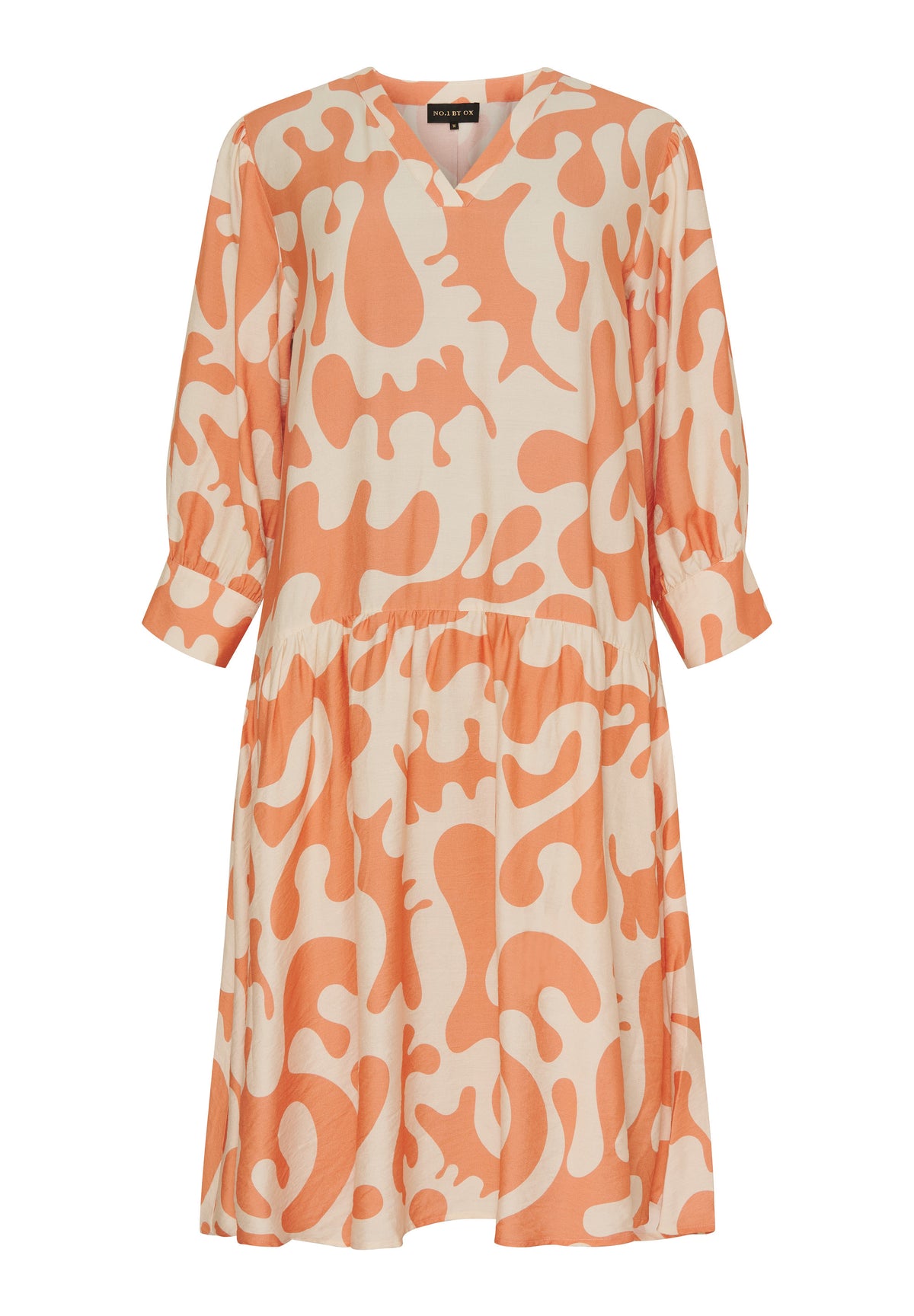 NO. 1 BY OX Lang kjole Kjoler Sand w Coral Reef splatter print