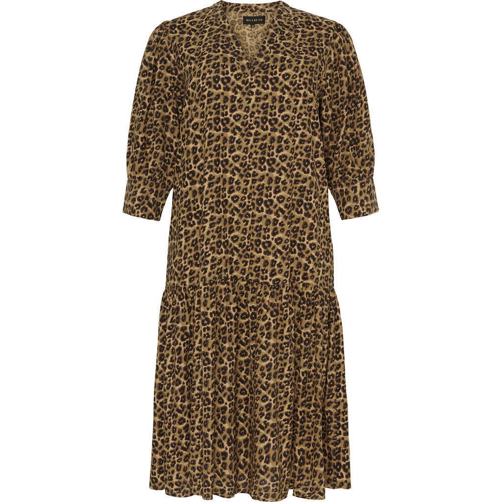 NO. 1 BY OX Lang kjole med leopardprint Kjoler Brun