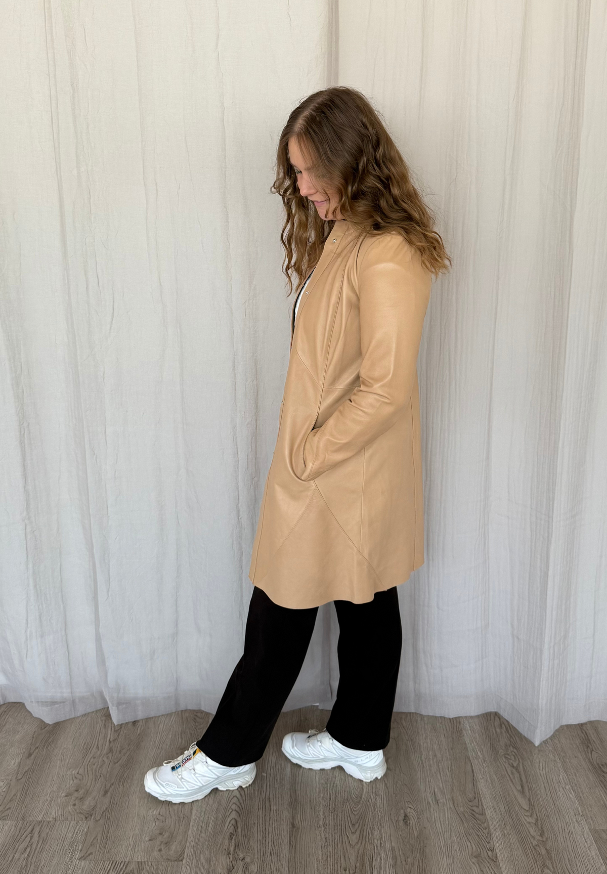 BTFCPH Lang læderjakke - KOLLEKTIONSSALG Kjoler Brun