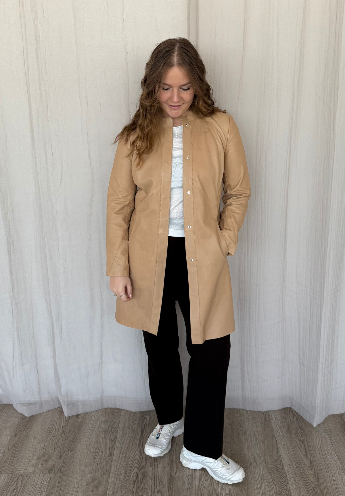 BTFCPH Lang læderjakke - KOLLEKTIONSSALG Kjoler Brun