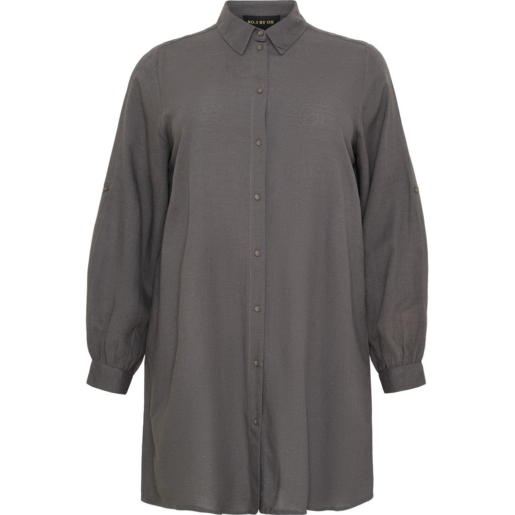 NO. 1 BY OX Lang skjorte Kjoler Coal smoke grey