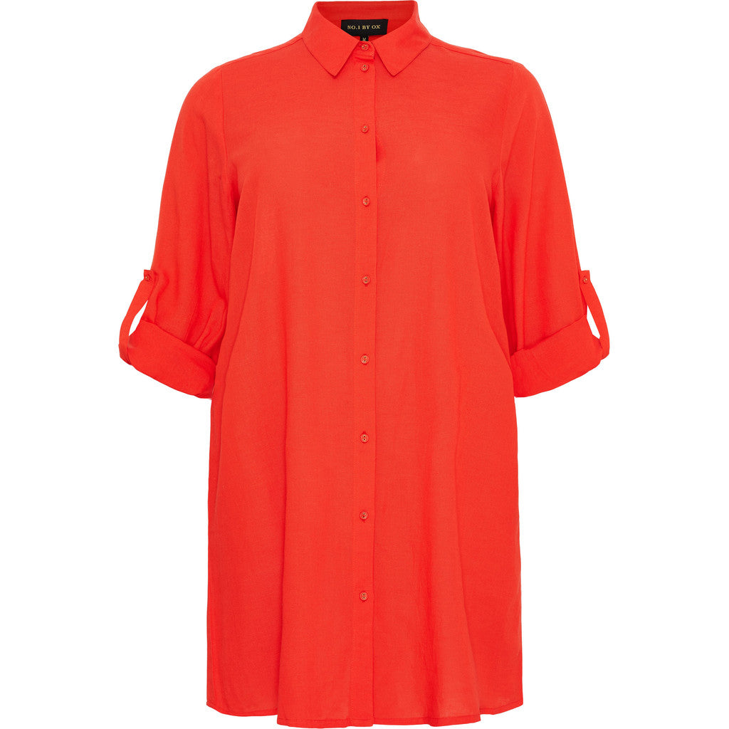 NO. 1 BY OX Lang skjorte Kjoler Tomato Red