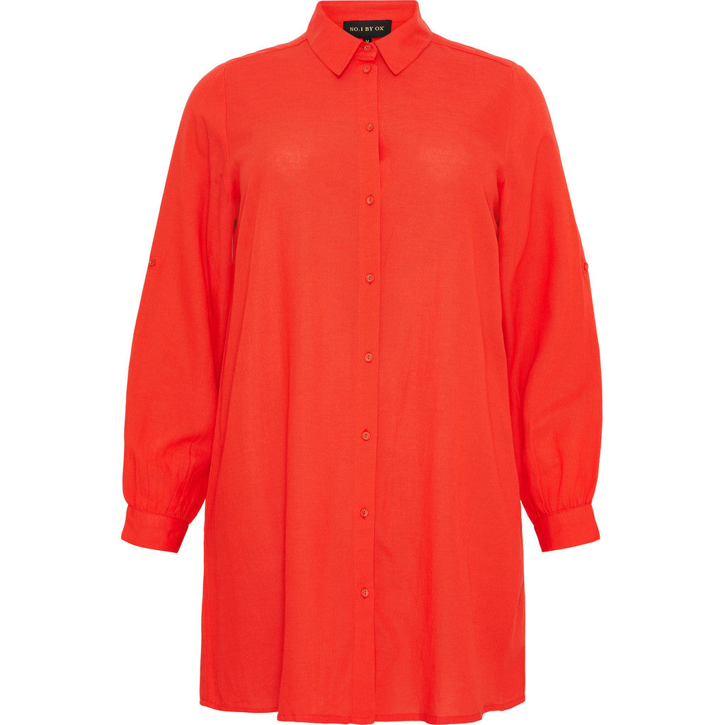 NO. 1 BY OX Lang skjorte Kjoler Tomato Red
