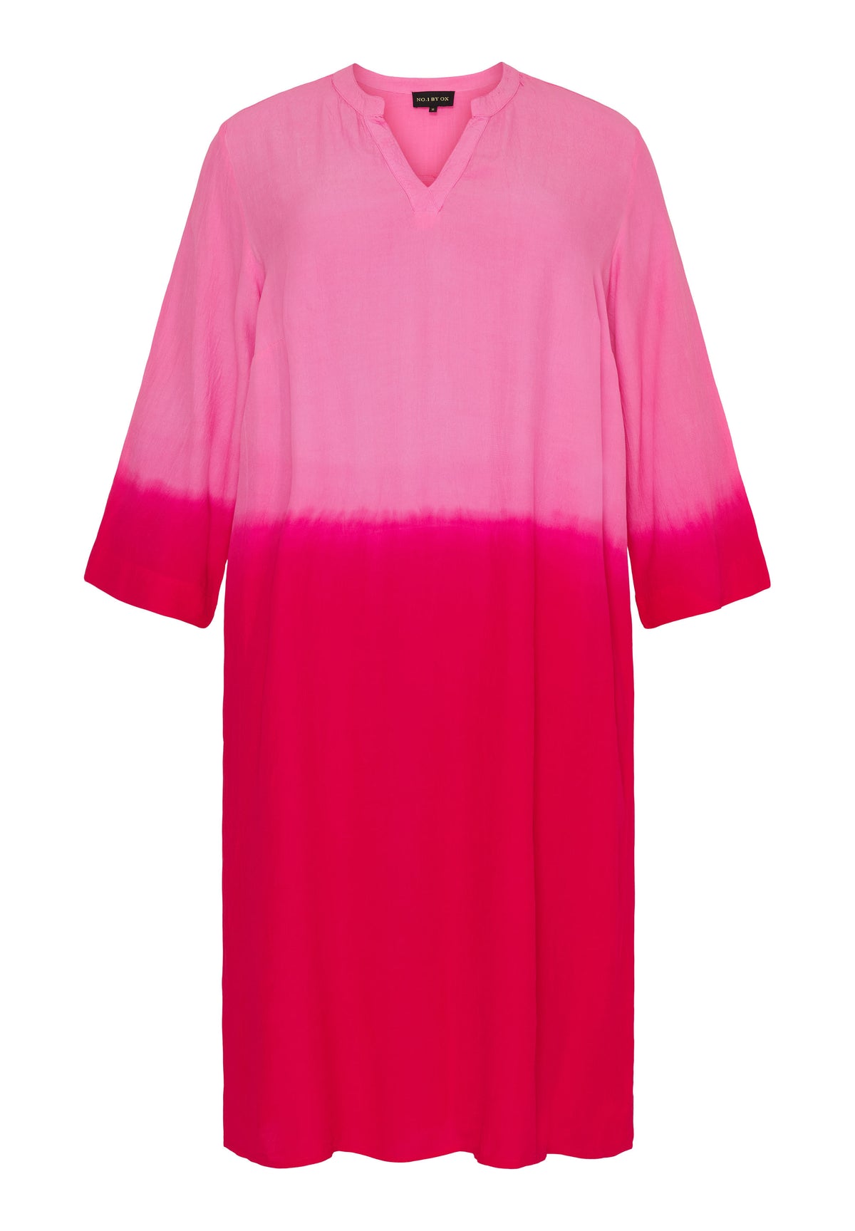 NO. 1 BY OX Lang tunika kjole med dip-dye print Kjoler Pink Cosmos