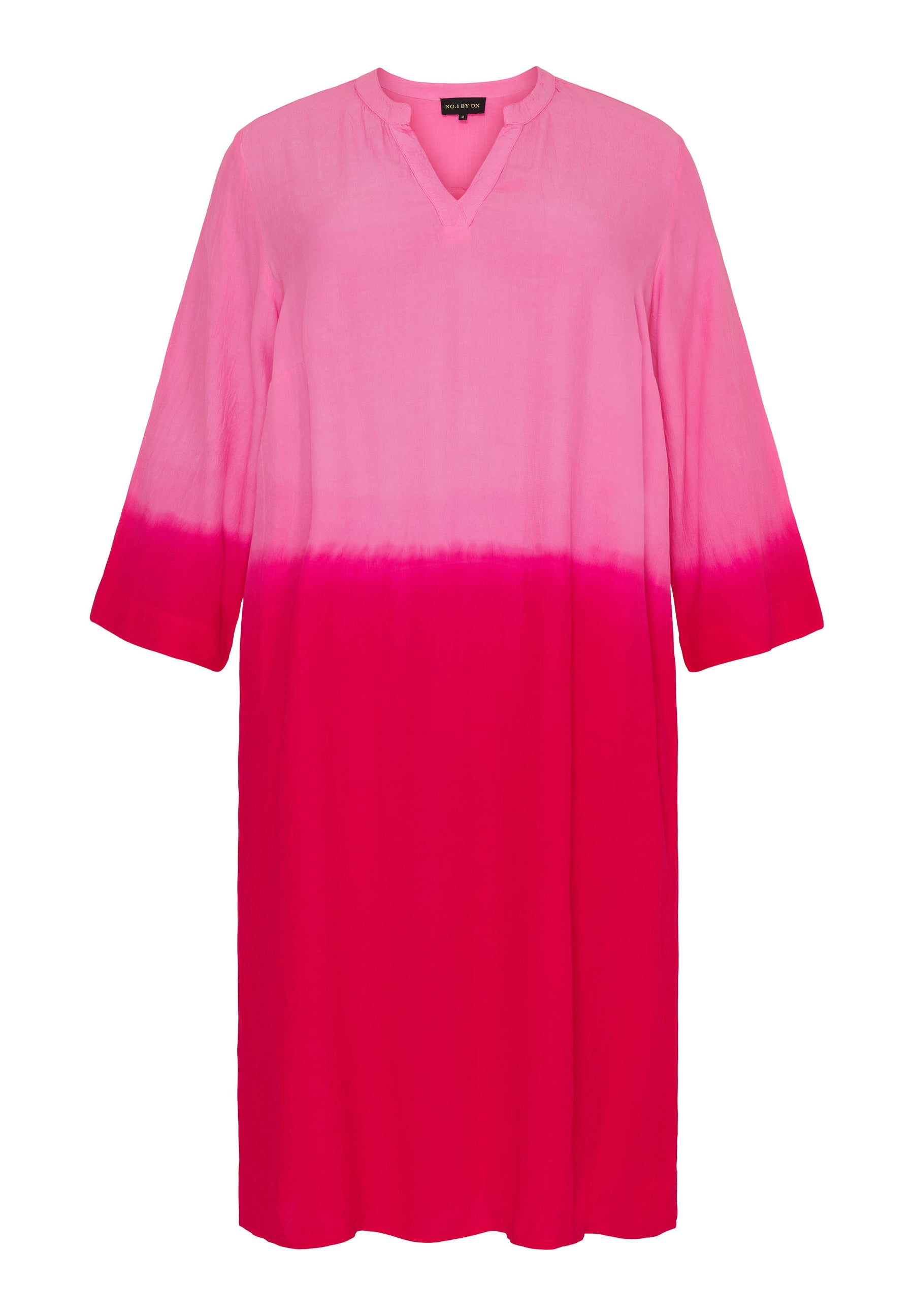 NO. 1 BY OX Lang tunika kjole med dip-dye print Kjoler Pink Cosmos