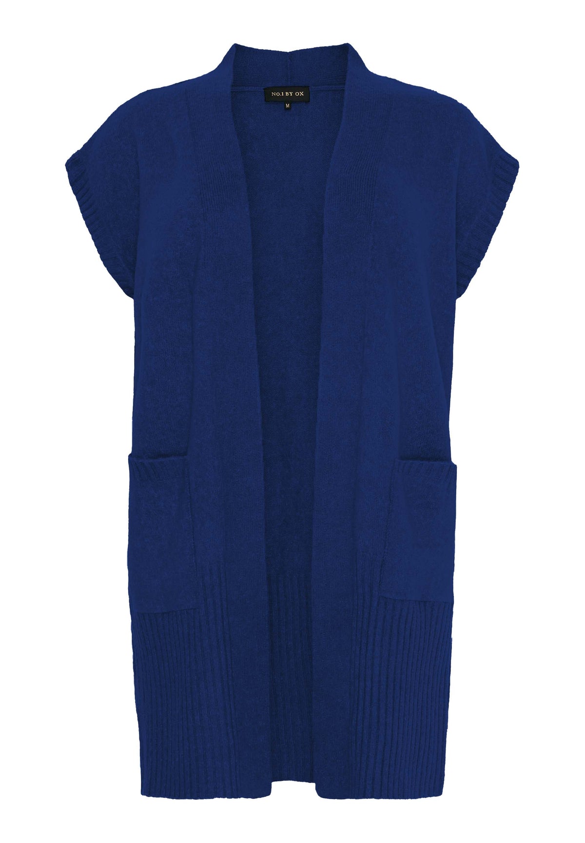 NO. 1 BY OX Lang vest i strik Veste Hot Blue