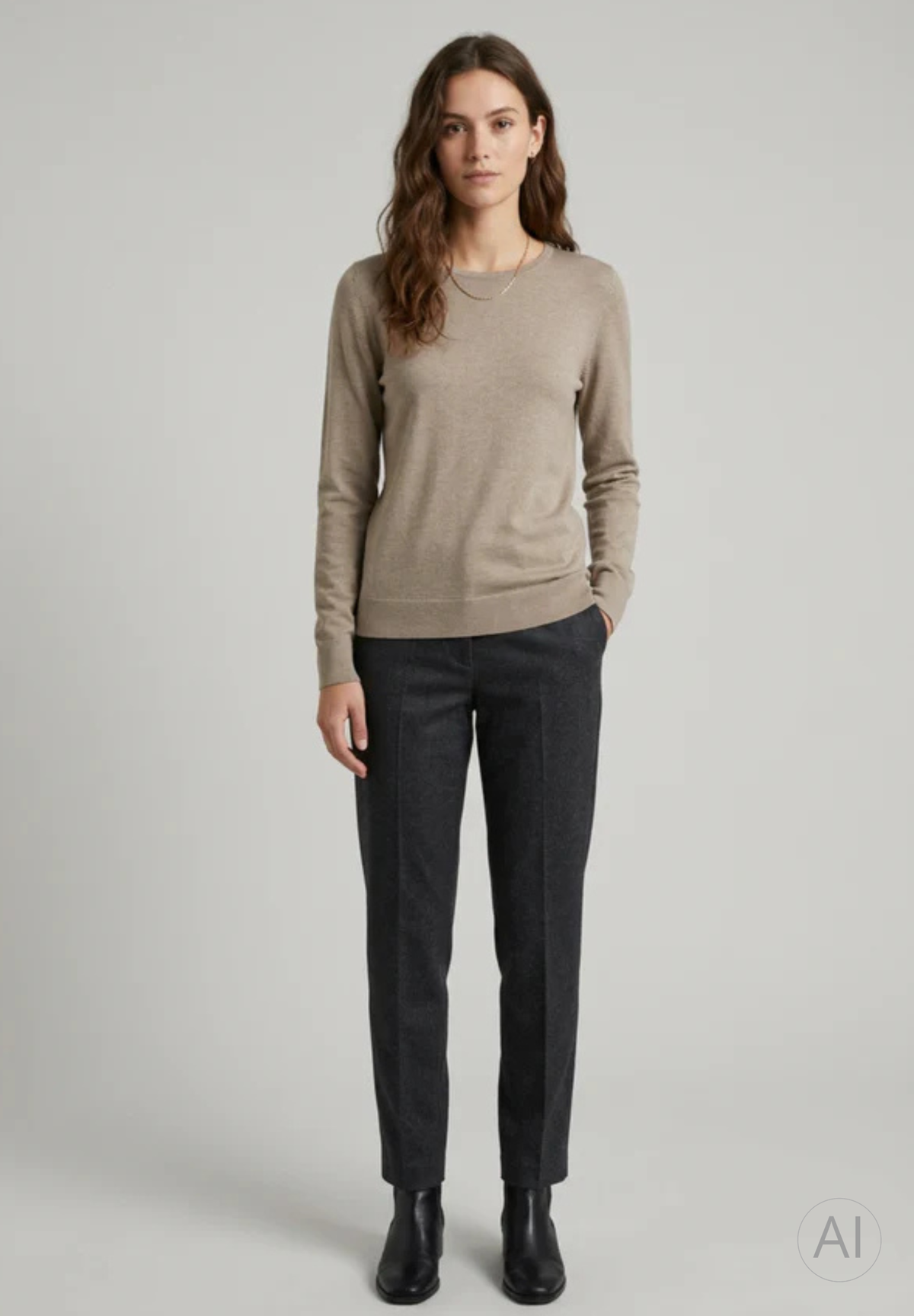 BTFCPH Langærmet top i silke og cashmere Tops Brun