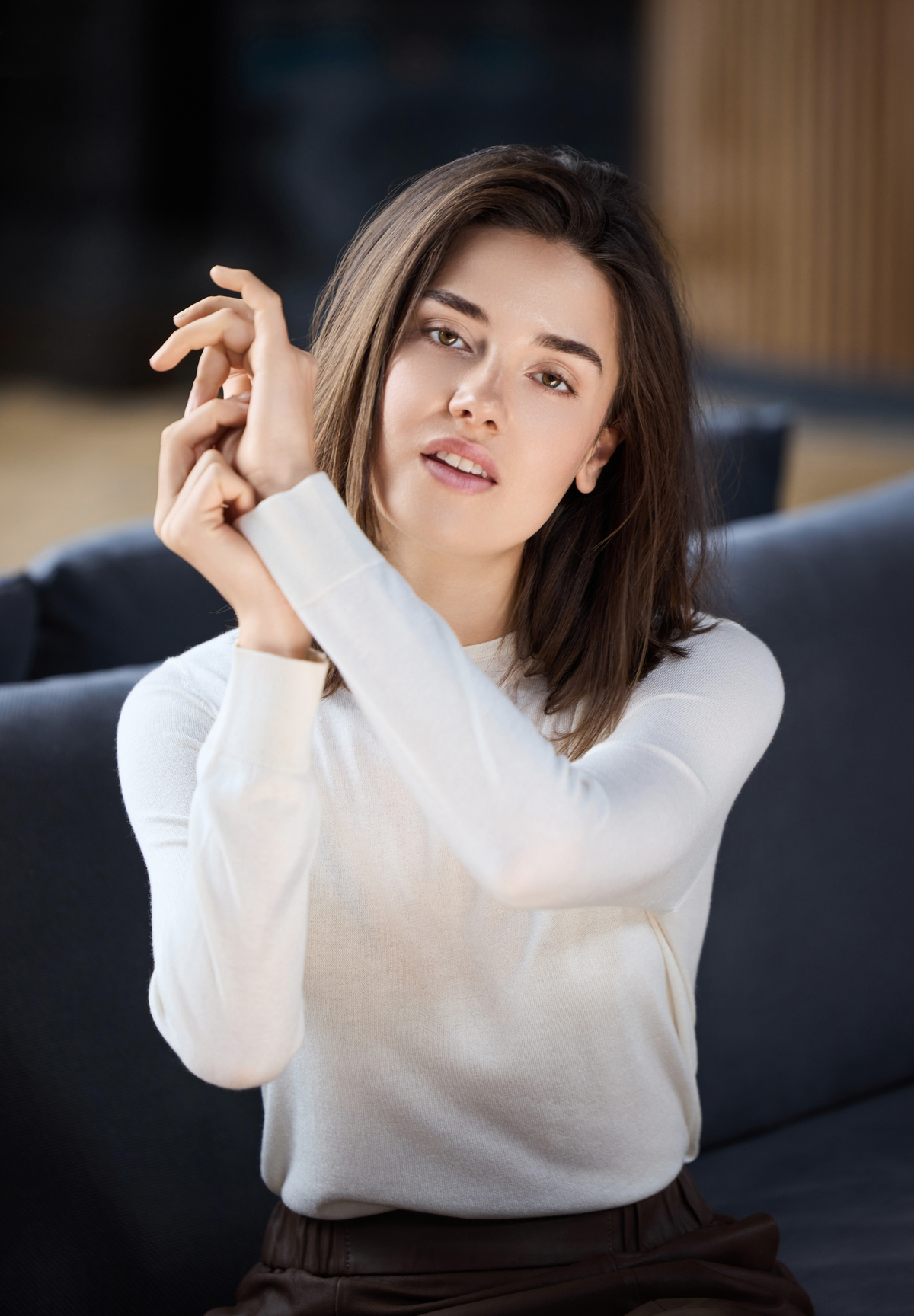 BTFCPH Langærmet top i silke og cashmere Tops Hvid