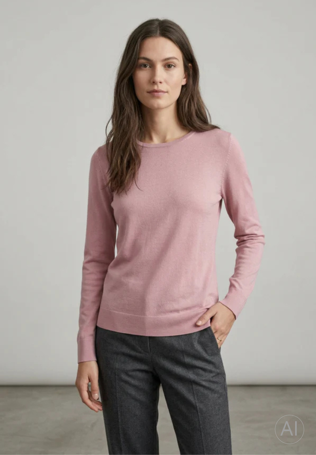 BTFCPH Langærmet top i silke og cashmere Tops Rosa