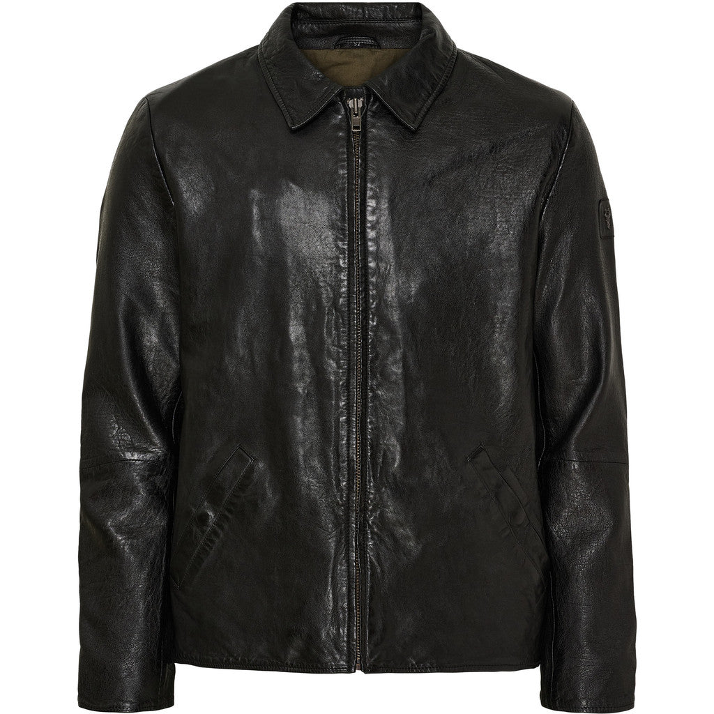 NOTYZ HIM Leather Jacket Jakker Sort