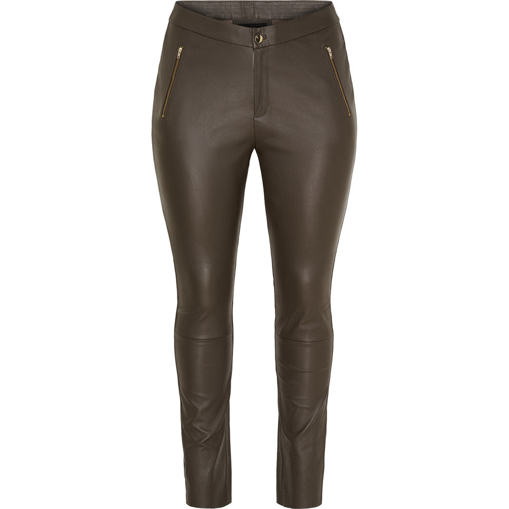 NO. 1 BY OX Leggings i læder (Str. 38 - 48) Leggings Brun