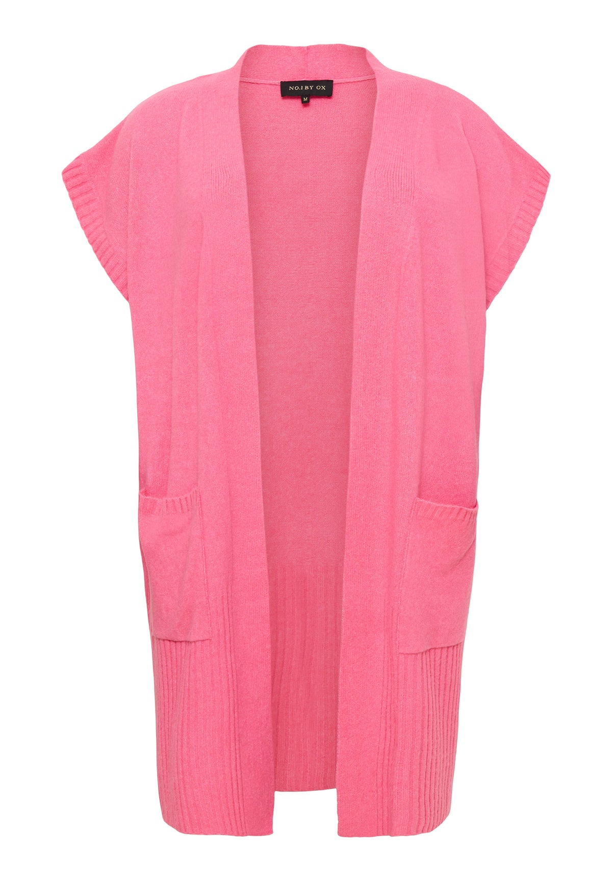 NO. 1 BY OX Lang vest i strik Veste Rosa