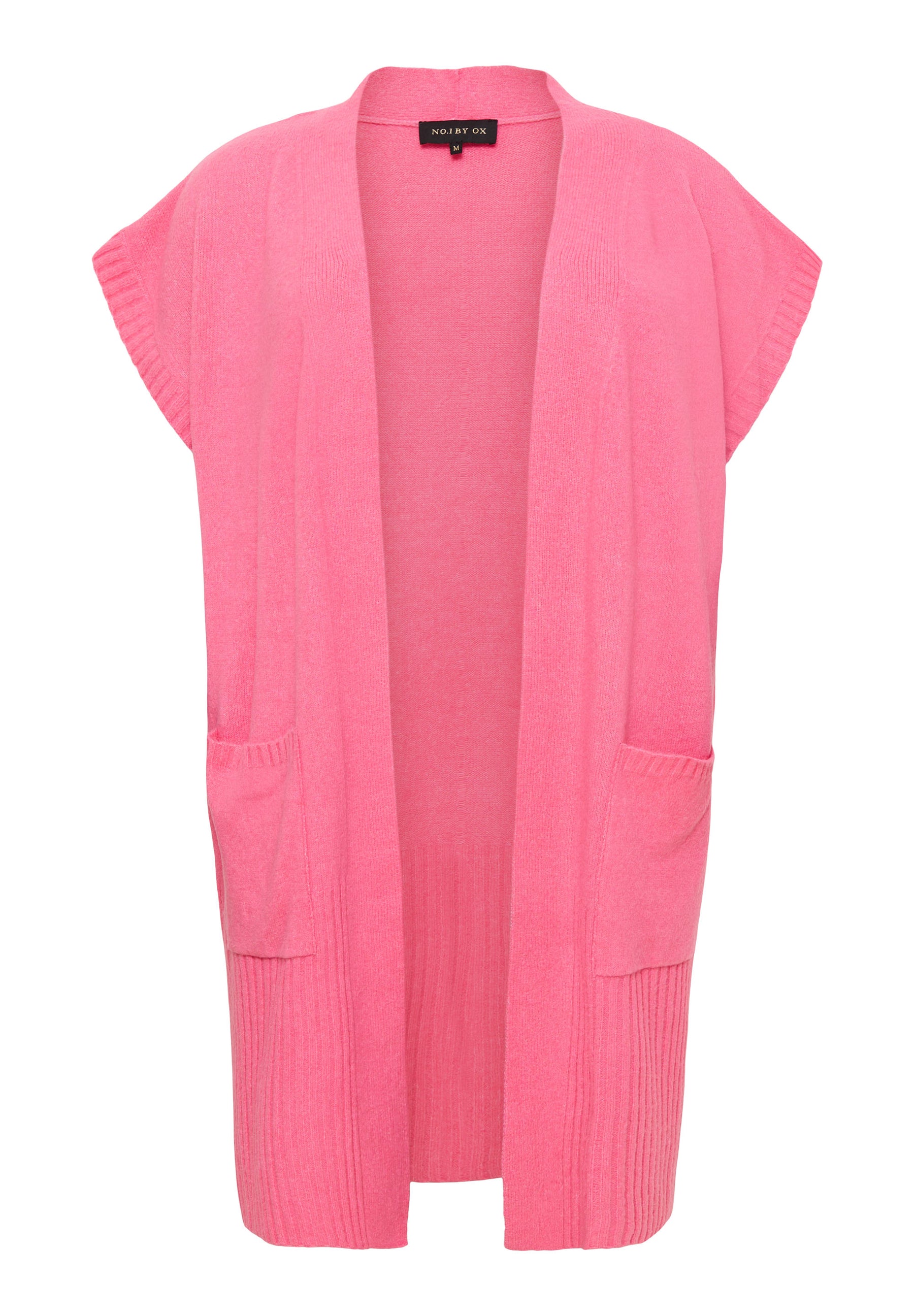 NO. 1 BY OX Lang vest i strik Veste Rosa