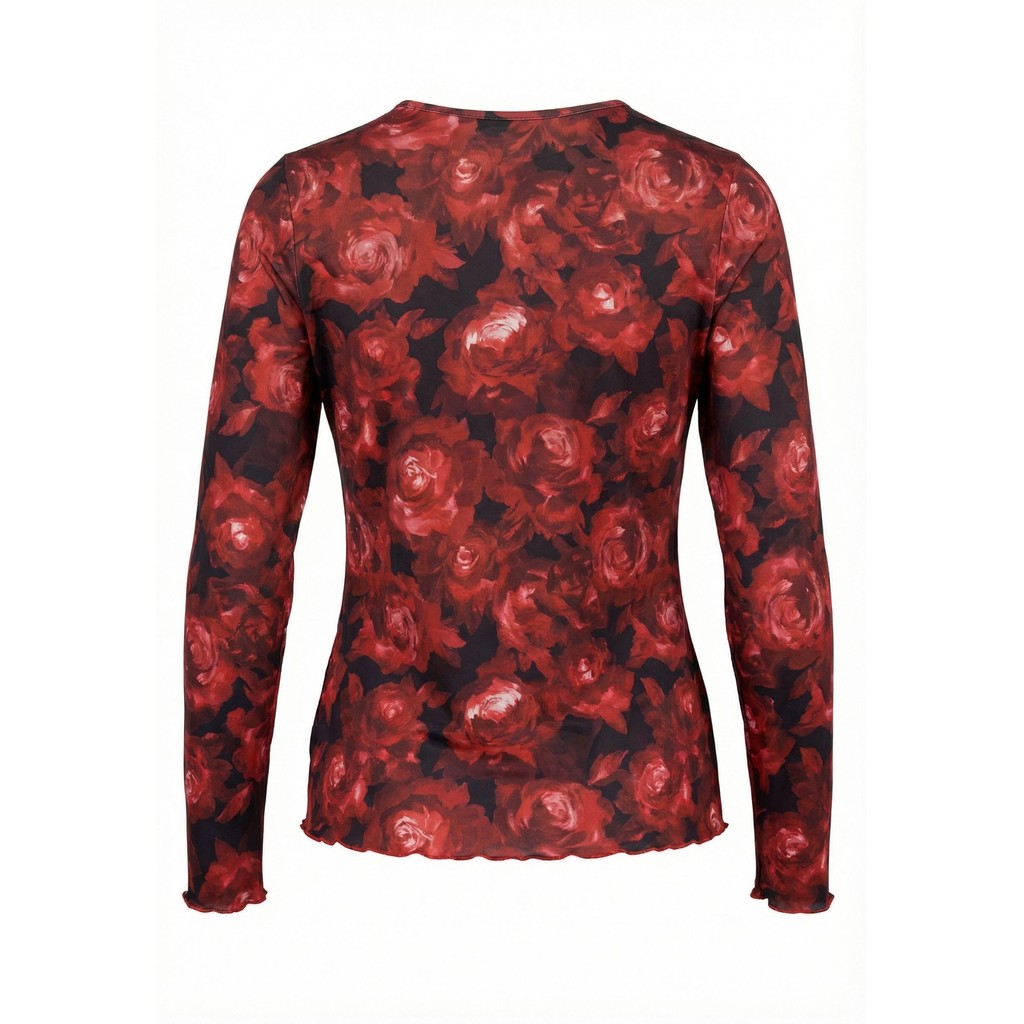 NO. 1 BY OX Mesh O neck Blouse LS Bluser