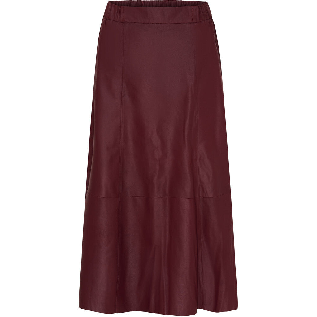 BTFCPH Midi A-shape nederdel i læder Nederdele Burgundy/Tawny Port