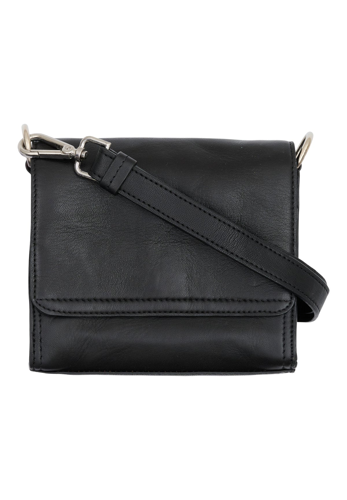 Orchid Mini lædertaske med aftagelig skulderrem Tasker Sort