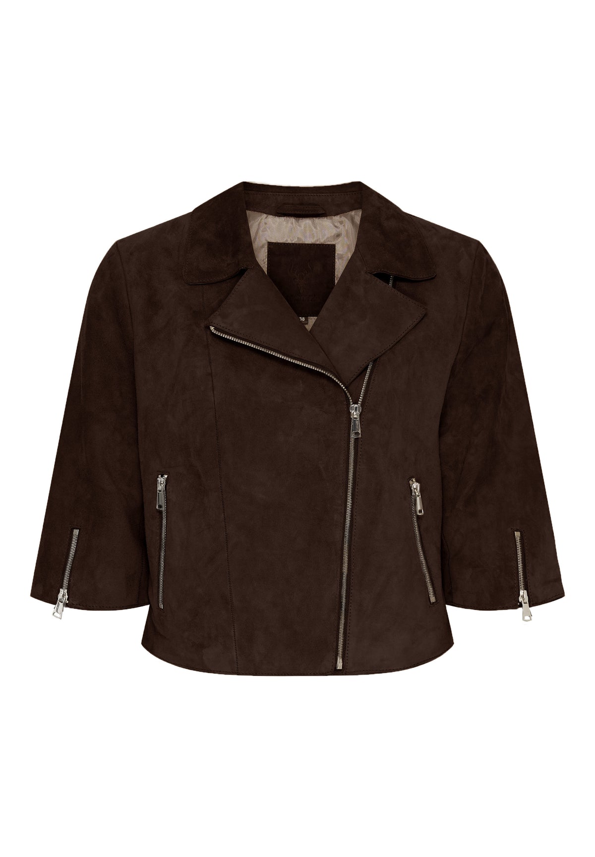 NOTYZ NOHARTFORD Kort jakke i ruskind Blazers Dark Chocolate Brown w. Silver acc.