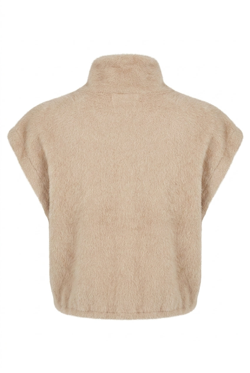 NOTYZ NOLANCASTER FAUX FUR WAISTCOAT Jakker Cream Melange