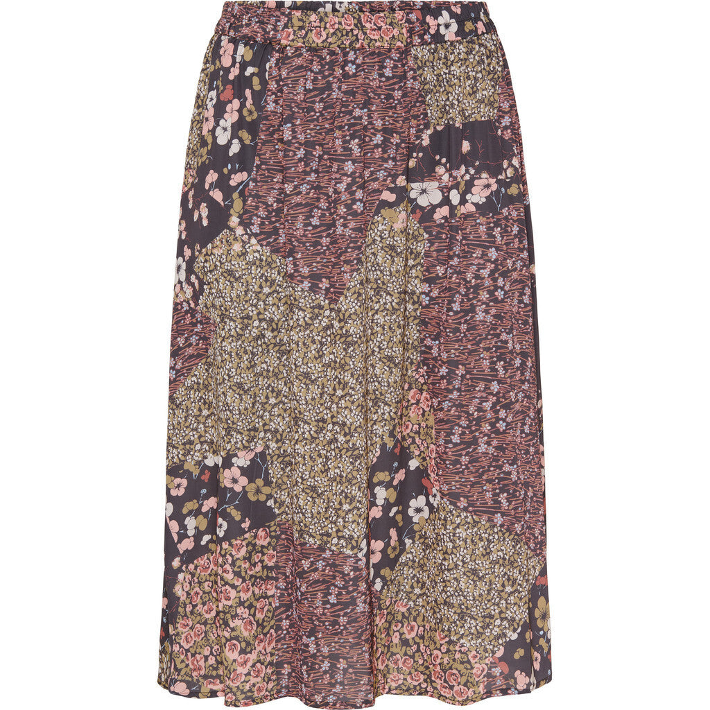 NO. 1 BY OX Nederdel med blomster Nederdele Mocca Brown w Flowers