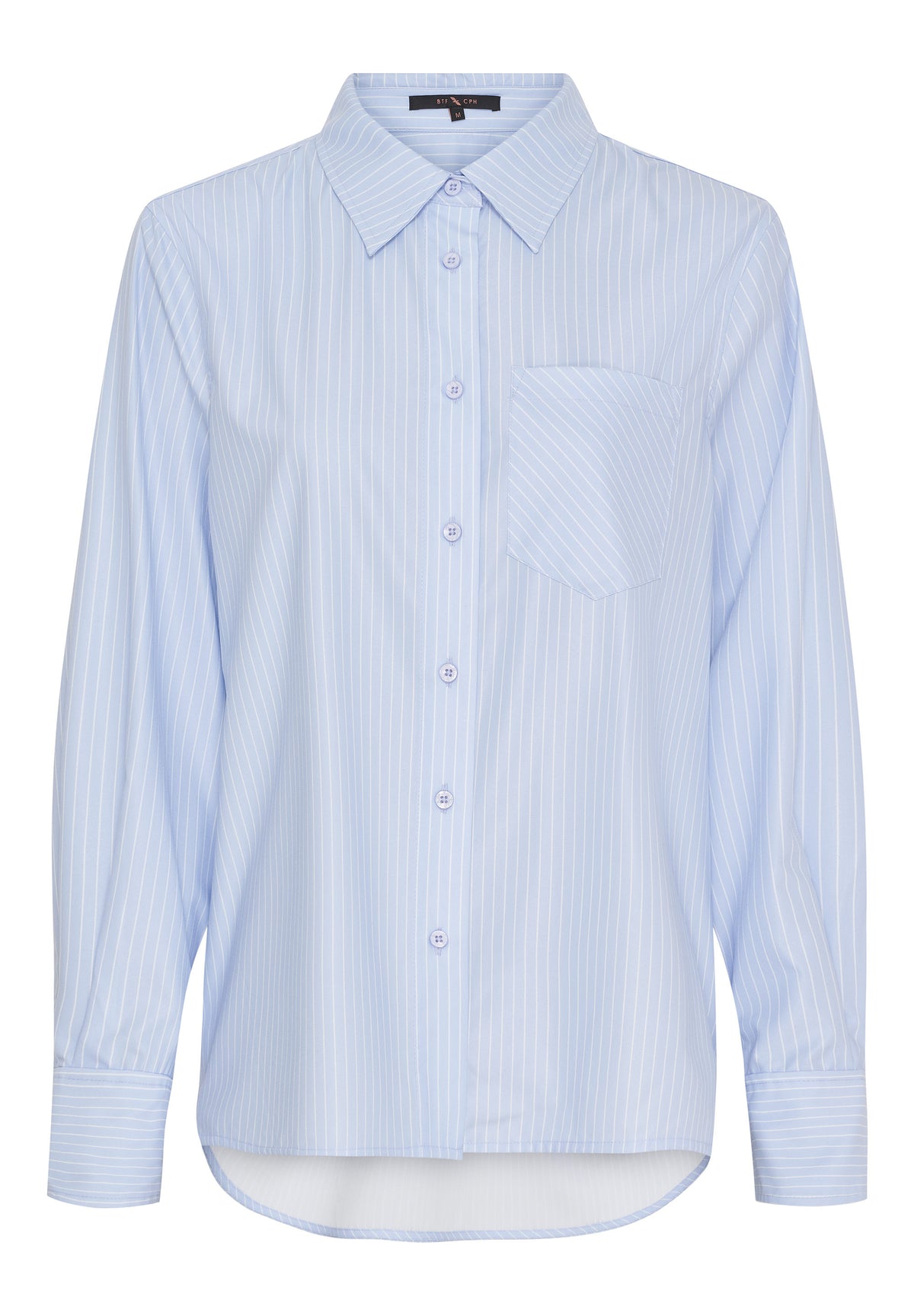 BTFCPH Oversized bambusskjorte med striber Skjorter Light Blue Stripe