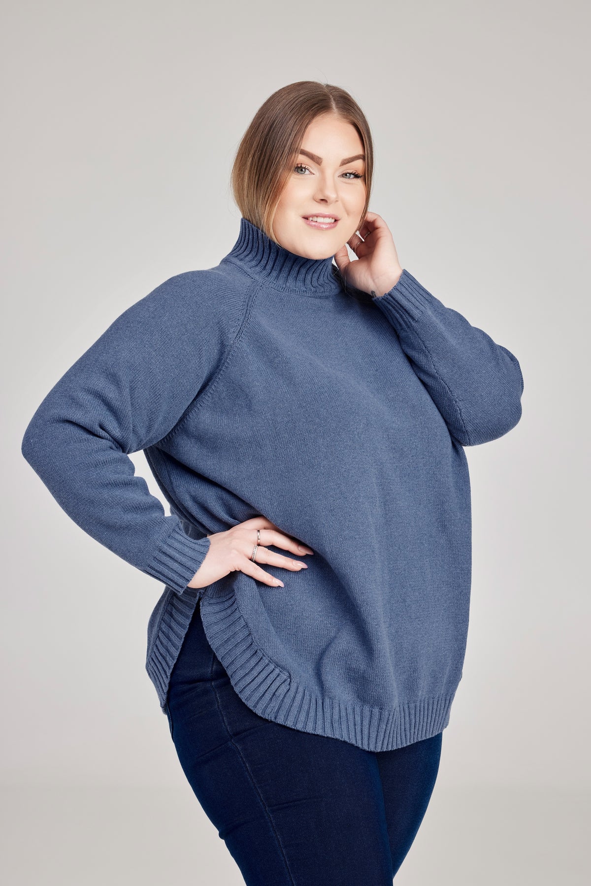 NO. 1 BY OX Poncho med turtleneck Poncho Blå