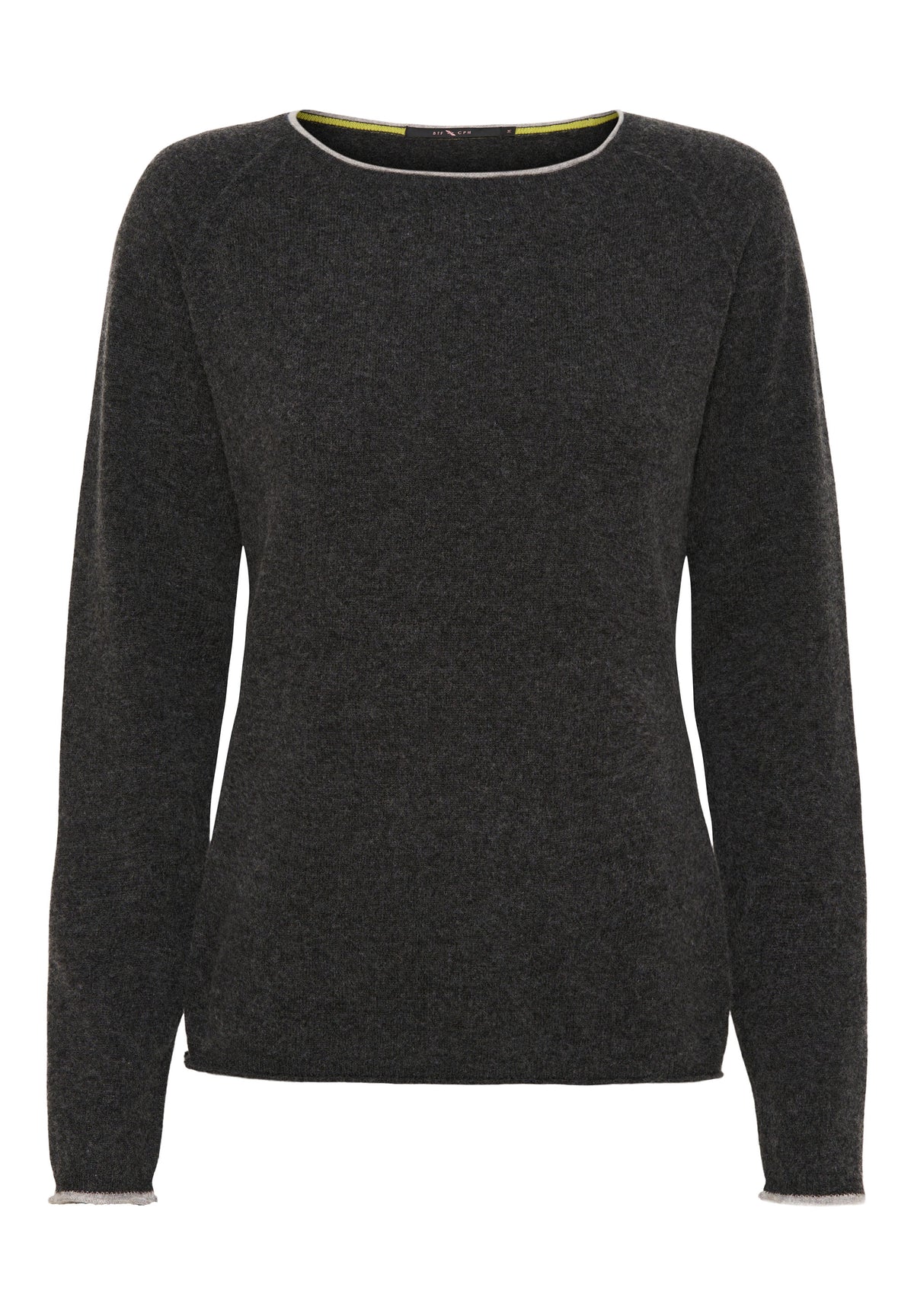 BTFCPH Pullover i cashmere blanding med strib Pullovers Grå