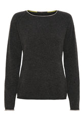 BTFCPH Pullover i cashmere blanding med strib Pullovers Grå