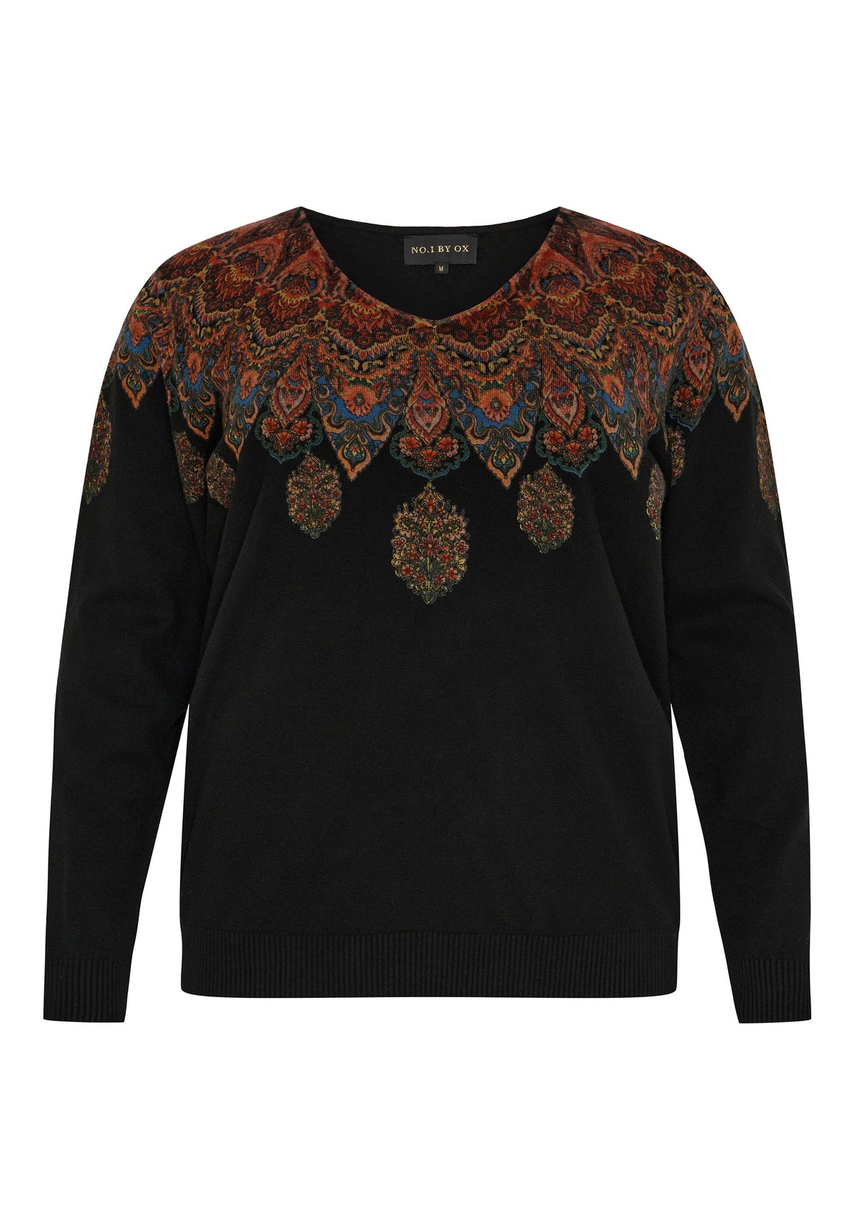 NO. 1 BY OX Pullover med mønster Sweaters Sort