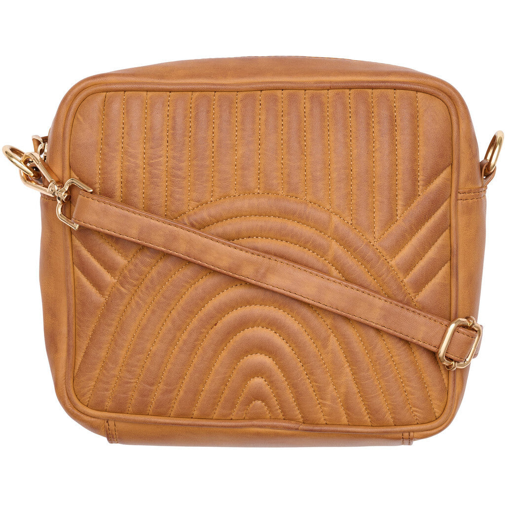 Orchid Skindtaske med aftagelig rem Tasker Cognac w. Light Gold acc.