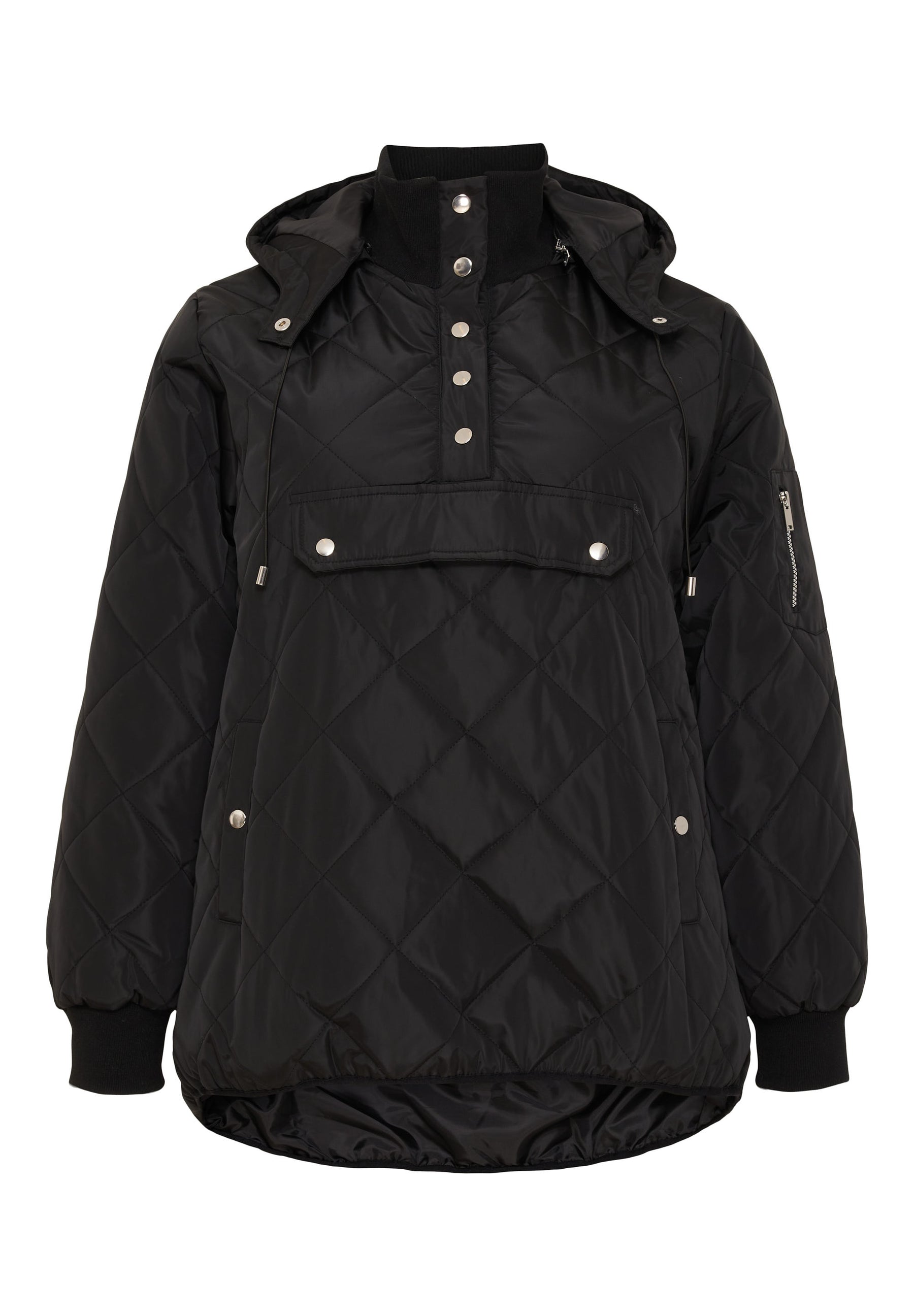 NO. 1 BY OX Quiltet anorak med hætte Jakker Sort