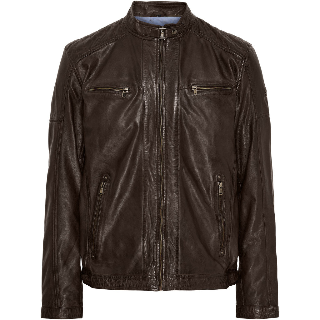 NOTYZ HIM Skindjakke (Str. 48-60) Jakker New Almond Brown w. Gunmeatal acc.