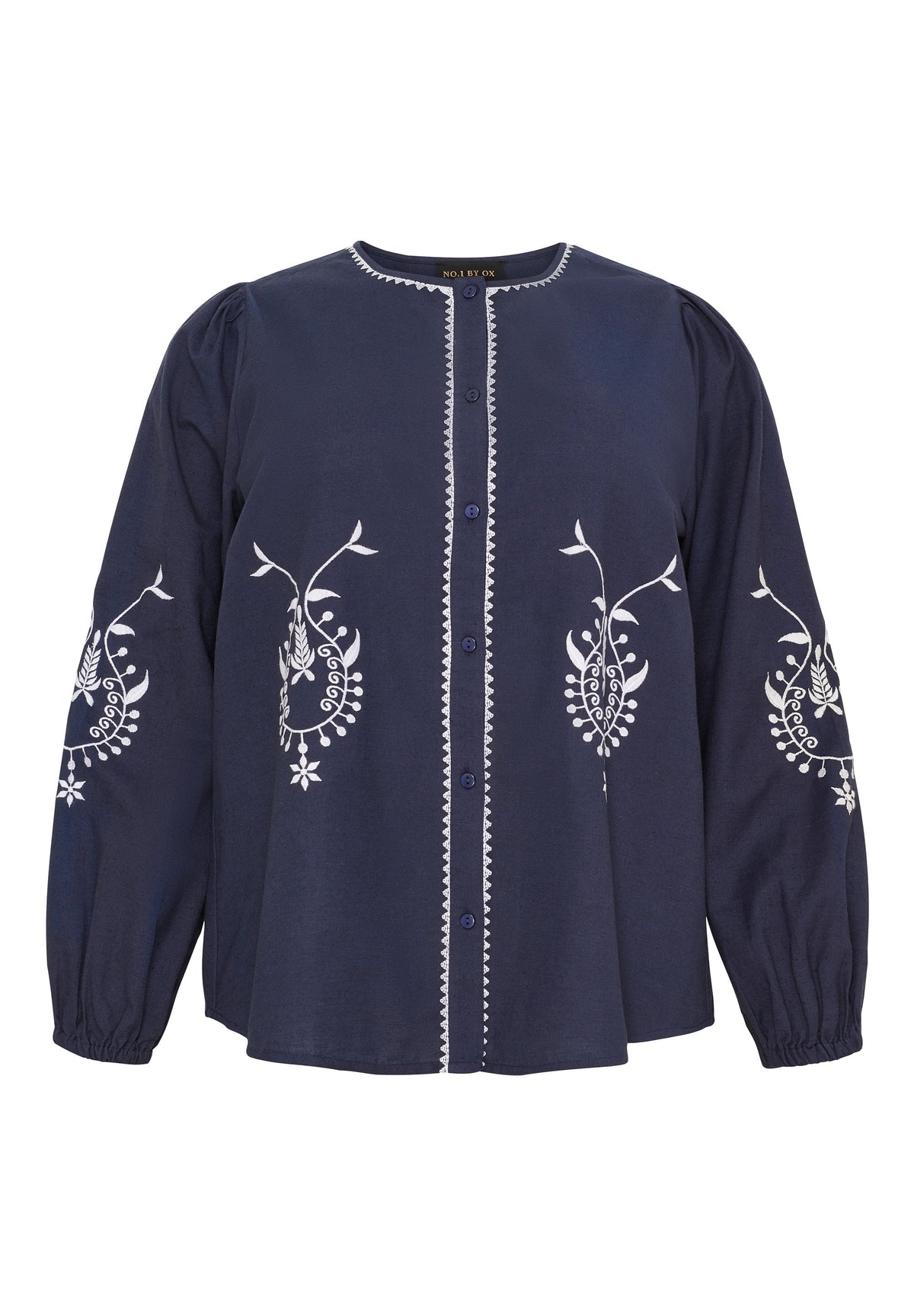 NO. 1 BY OX Skjorte med broderi detaljer Skjorter Blå