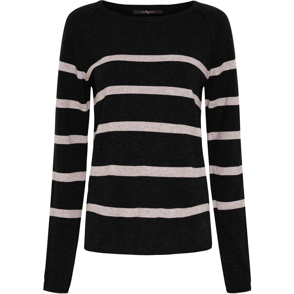 BTFCPH Stribet pullover i cashmere blanding Knit Sort
