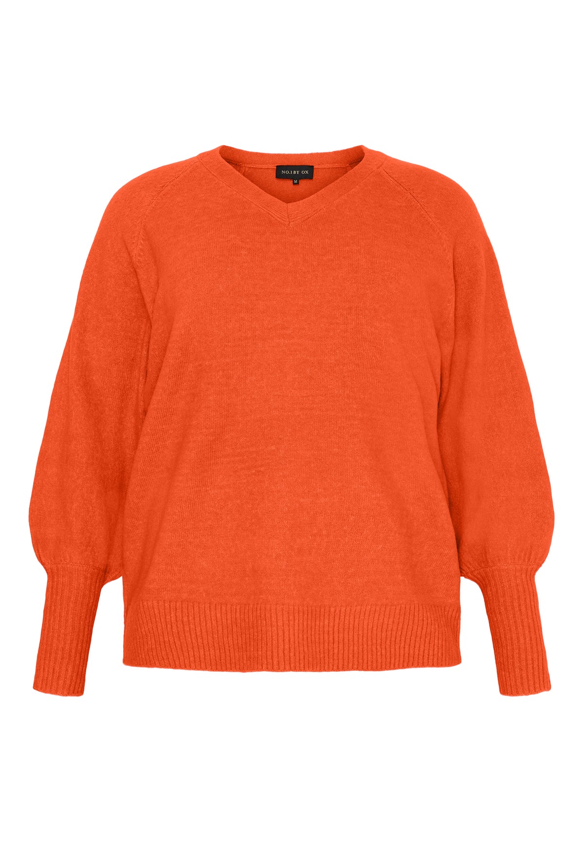 NO. 1 BY OX Striktrøje med V-udskæring Sweaters Flower Orange