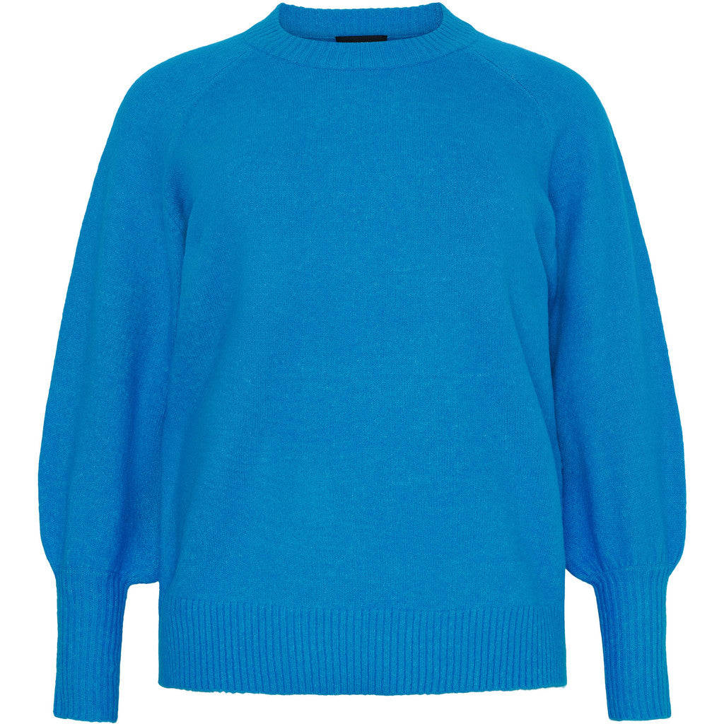 NO. 1 BY OX Striktrøje med ballonærmer Sweaters Clear Blue