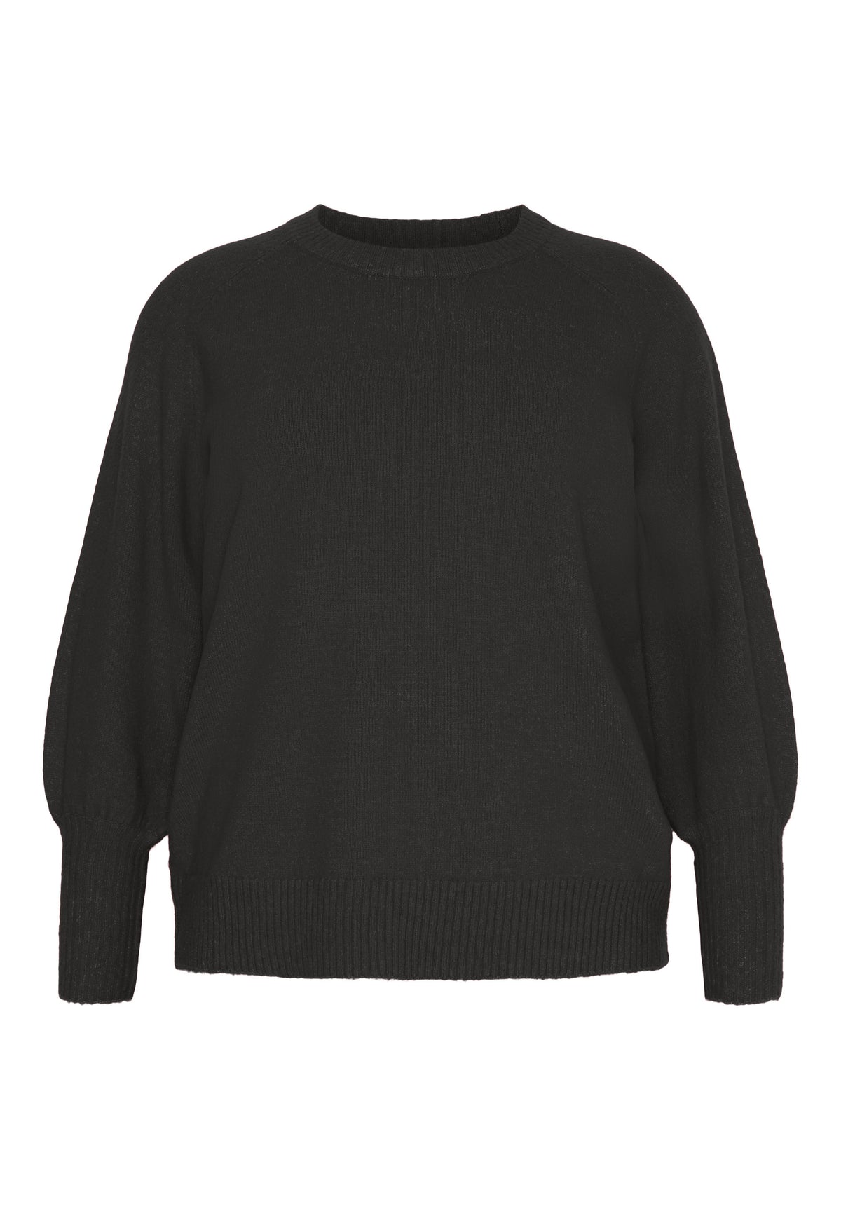 NO. 1 BY OX Striktrøje med ballonærmer Sweaters Sort