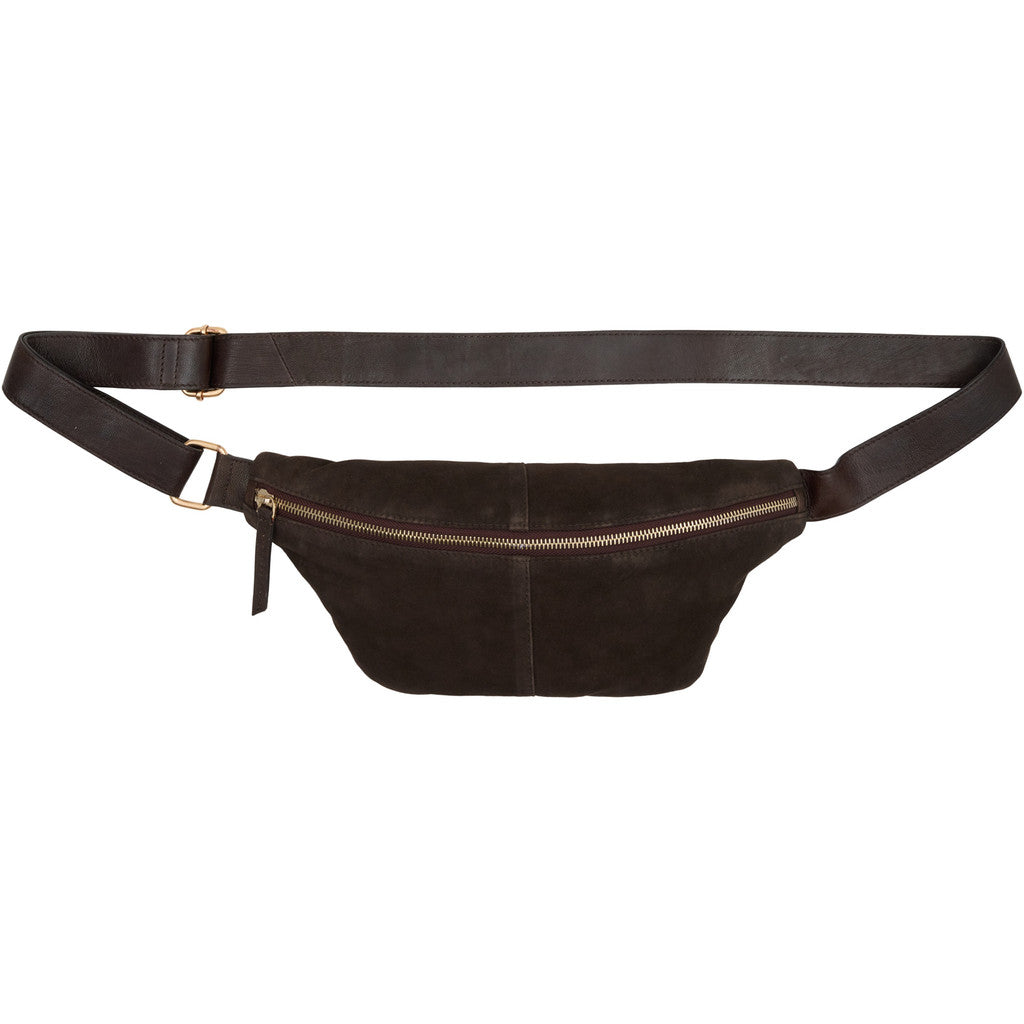 Orchid Suede Bumbag Tasker Dark Coffee Brown w. Light Gold acc.